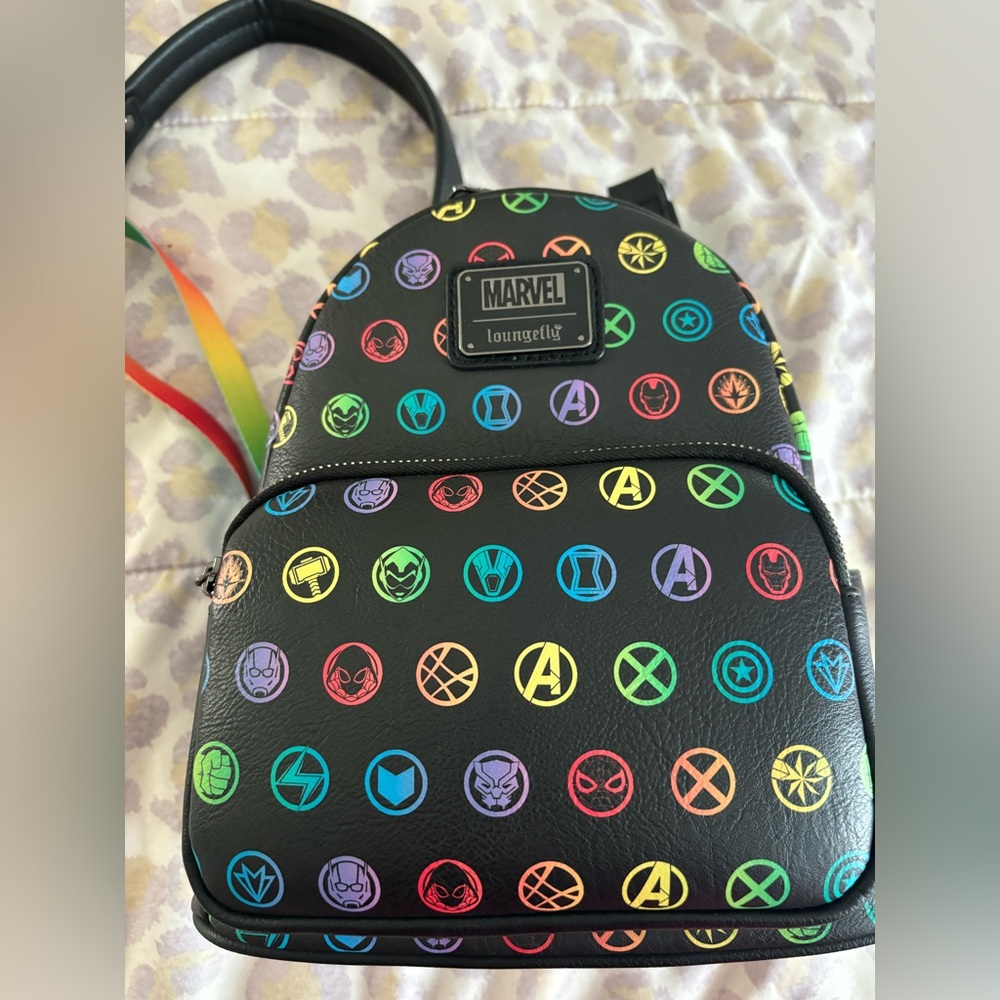Barely used Disney Marvel 2022 Pride Loungefly mini backpack